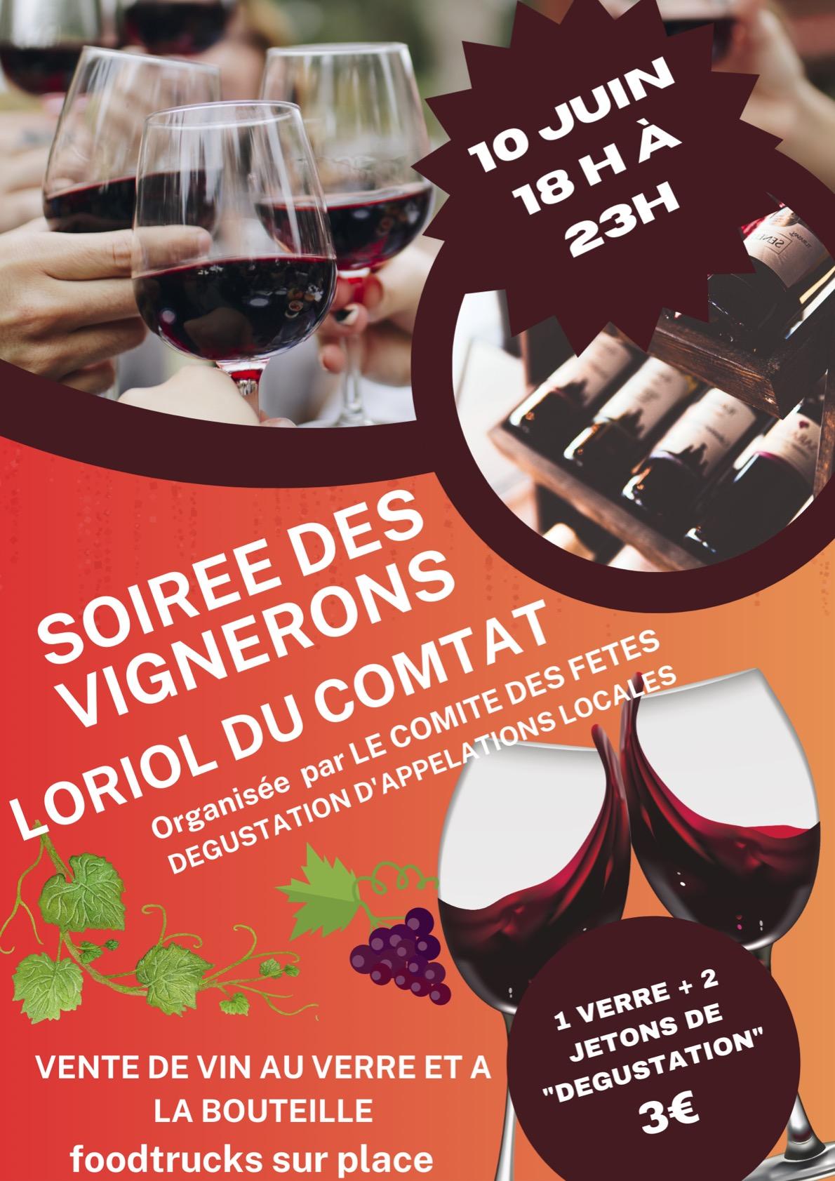 Soire e des vignerons loriol affiche